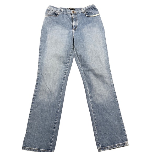 Lee Denim - Lee Women's Relaxed Fit Mid Rise Medium‎ Wash Straight Leg Jeans Size 8 Medium